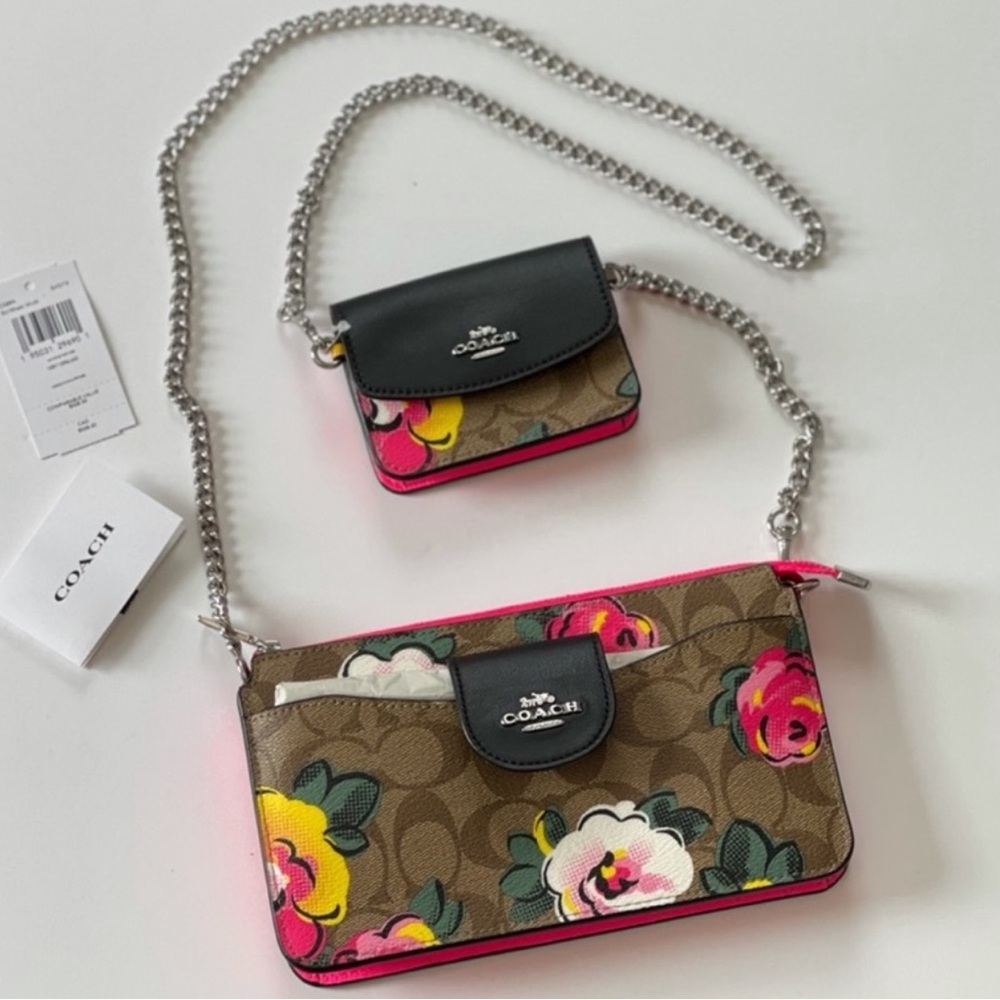 NWT Coach Crossbody In Signature Canvas In Rose